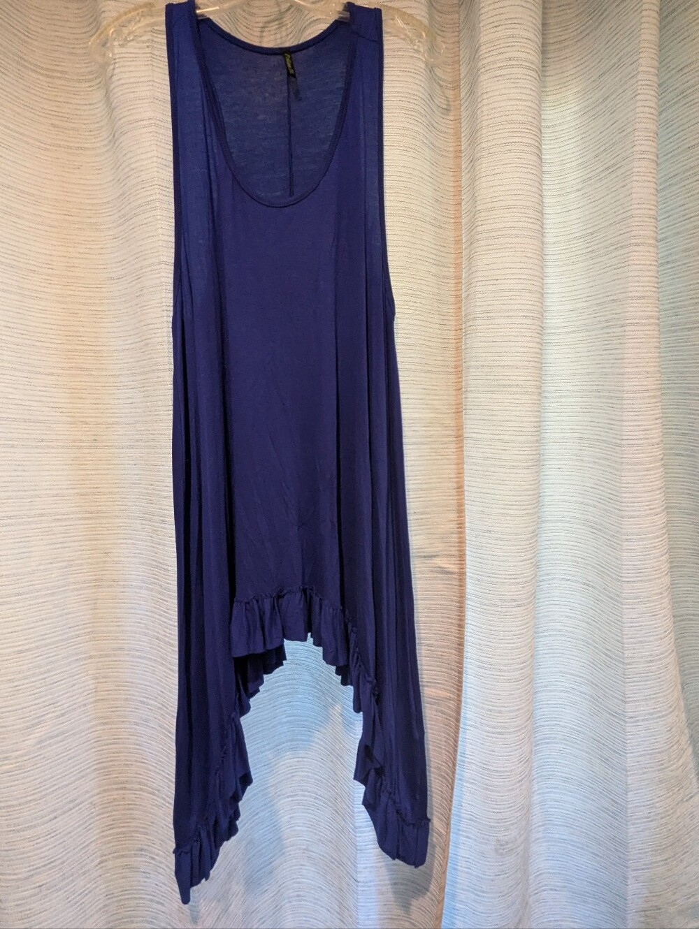 Sapphire Blue Ruffle Tank Tunic - XL